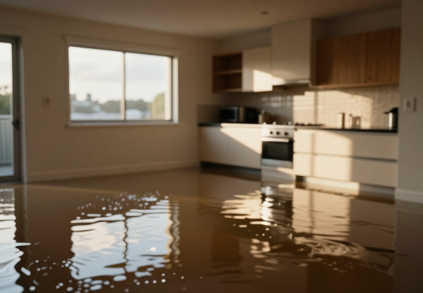 Sewage backup in Jamisontown bathroom before cleanup
